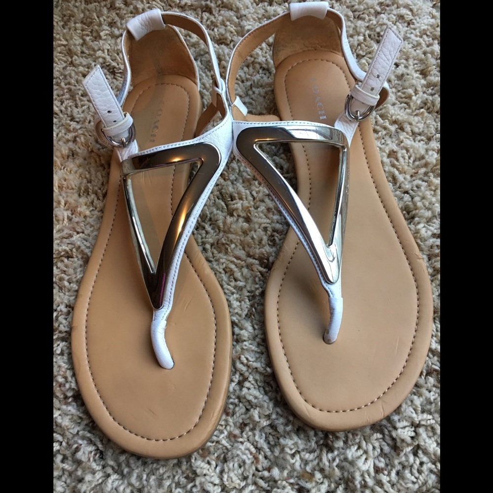 Coach Chailey white sandals. Size 9